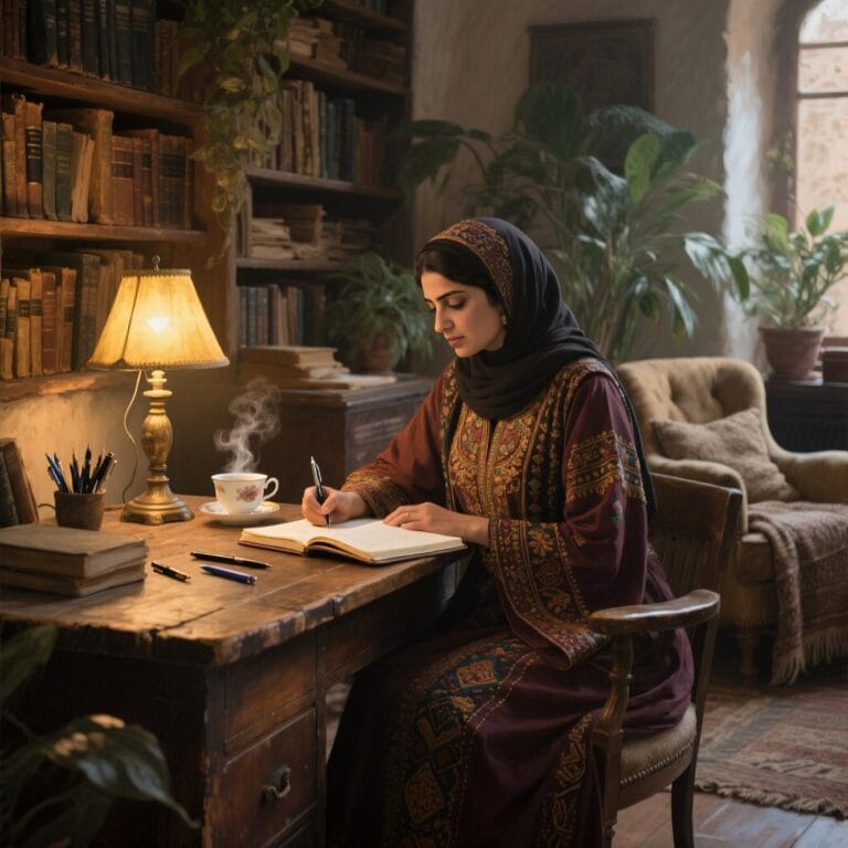 امرأة تدون مصروفاتها اليومية في دفتر ميزانية – إدارة ميزانية المنزل